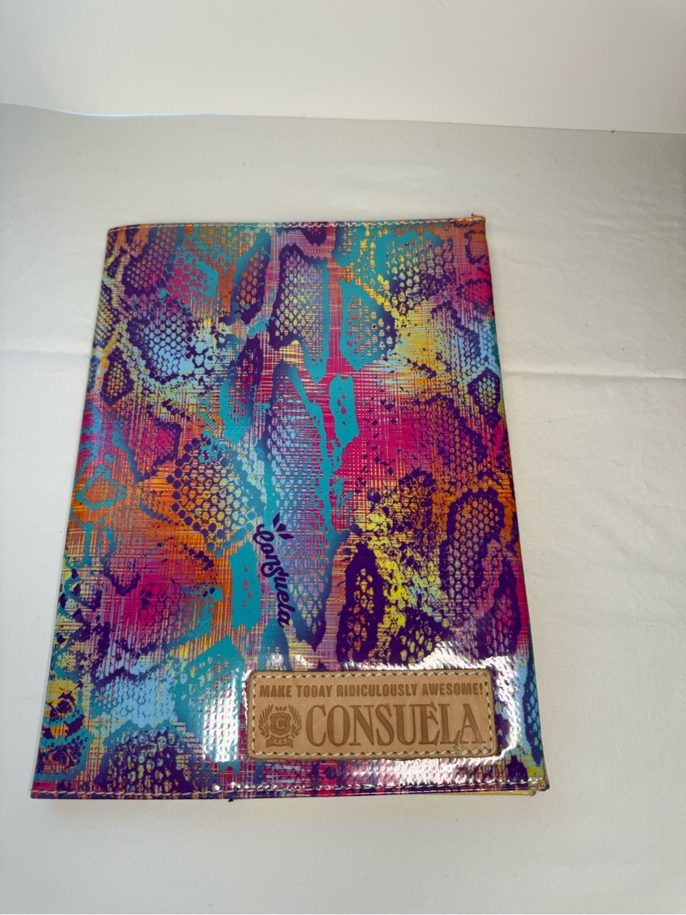 Consuela Vibrant Multicolor Snake-Print Cover in Turquoise, Fuchsia & Yellow - Picture 3 of 7